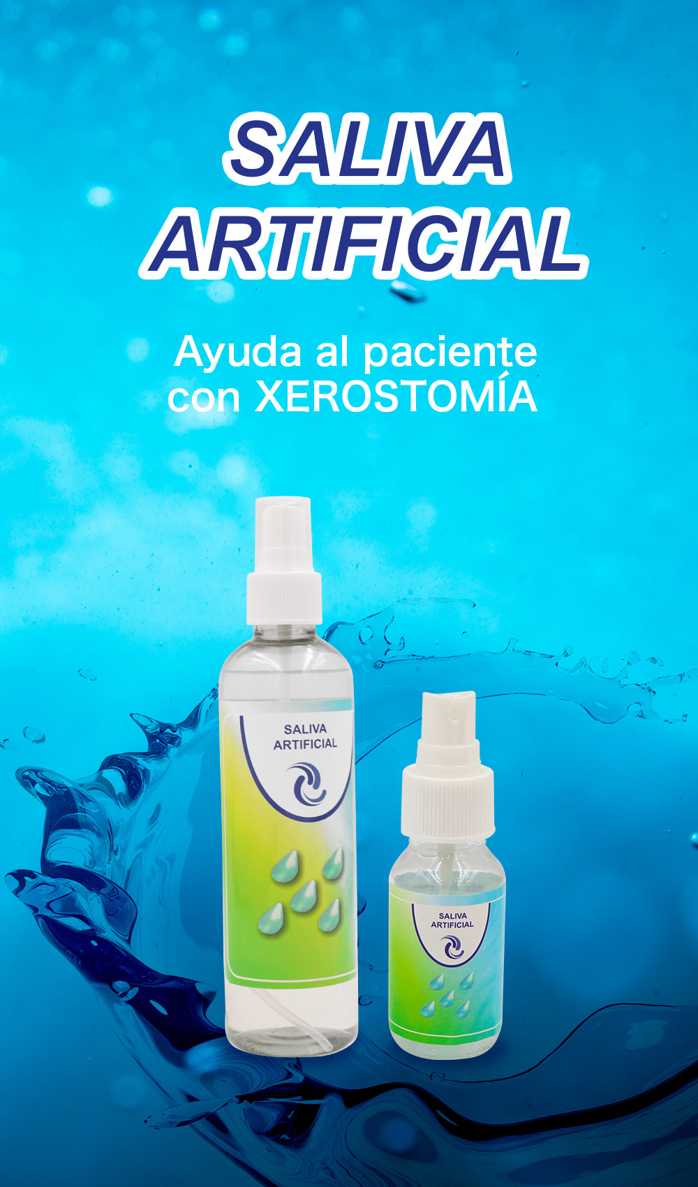 UV sunscreen product with water splash on blue background 3D Render